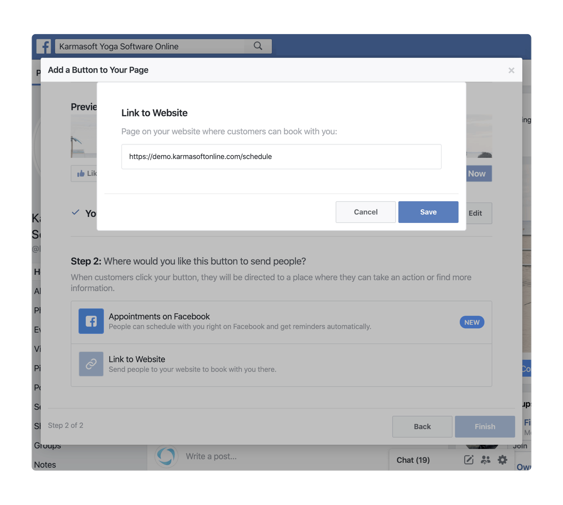 Add Button to Facebook Page