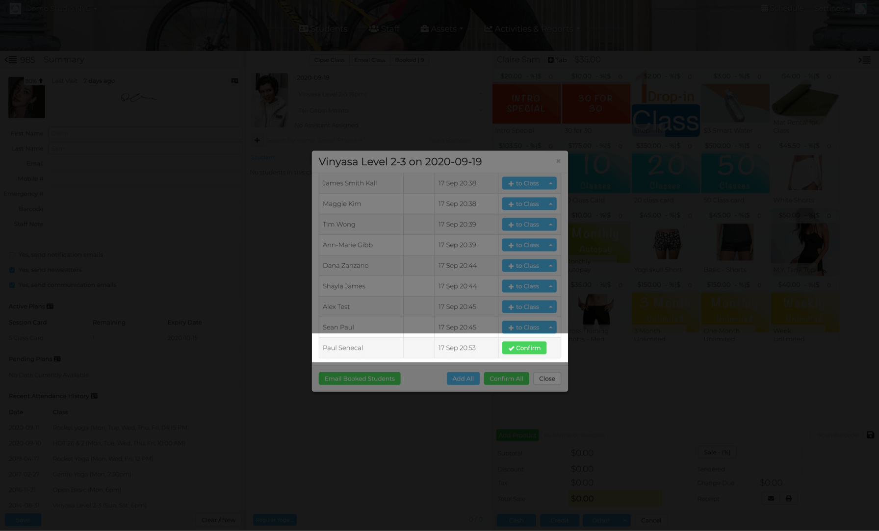 Confirm Waitlist