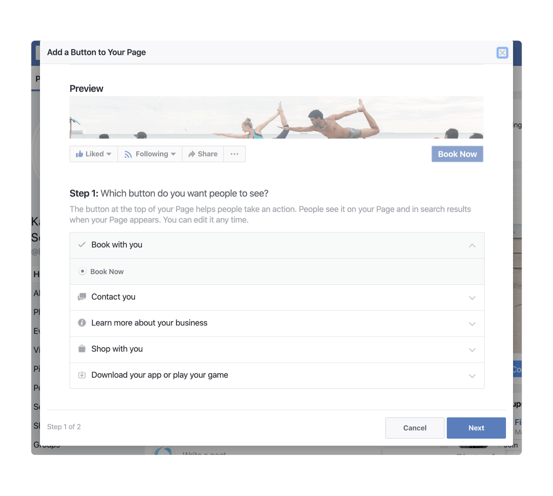 Facebook Schedule url
