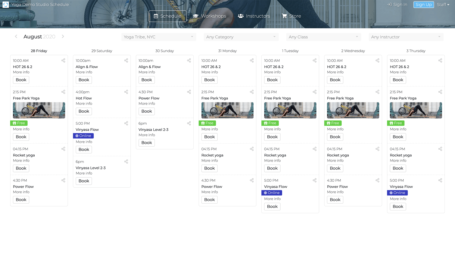 Schedule Page