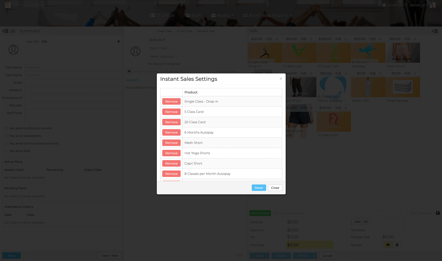 Instant Sales Settings