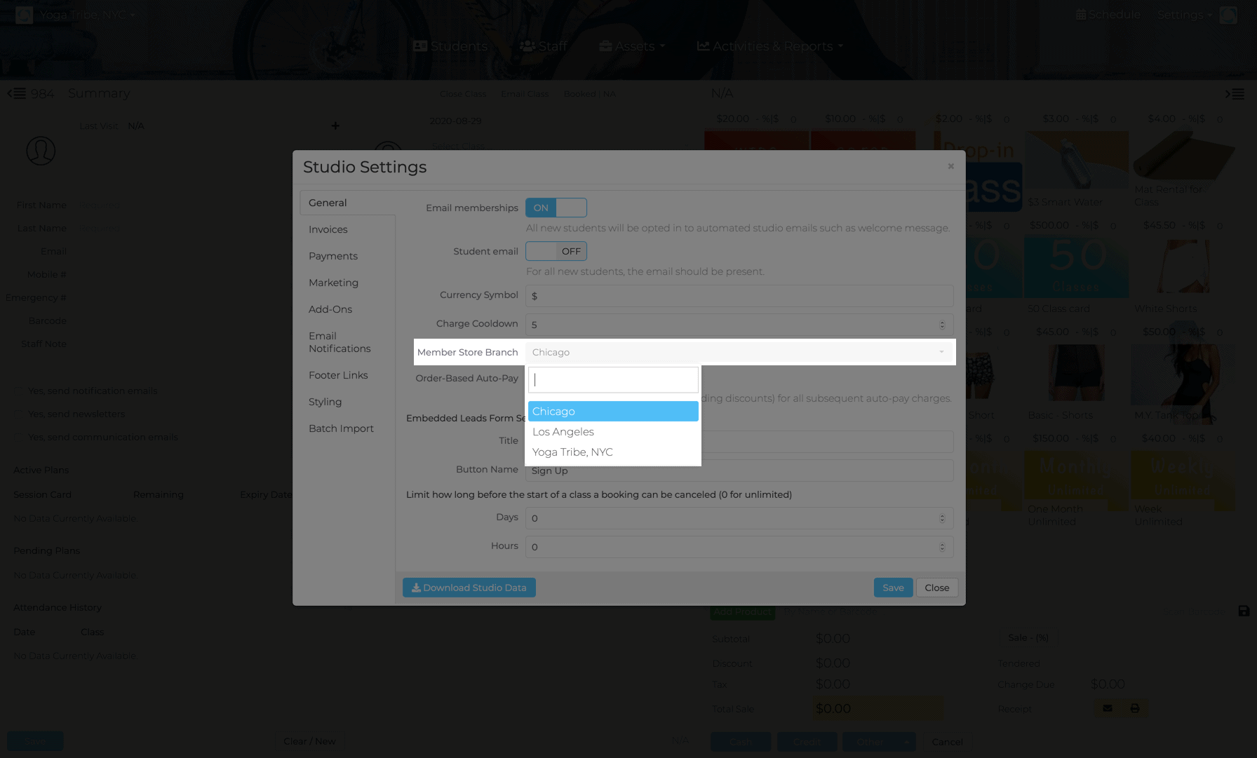 Member store default
