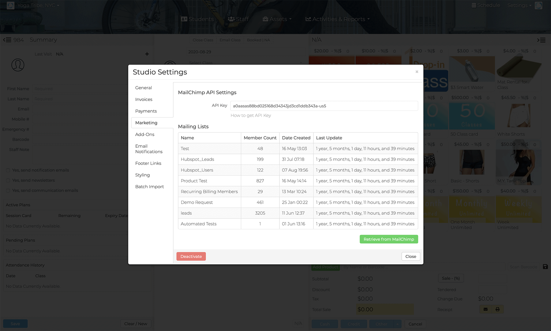 Integration with Mailchimp
