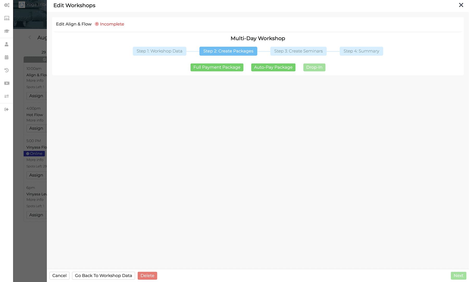 Workshop Tabs Package